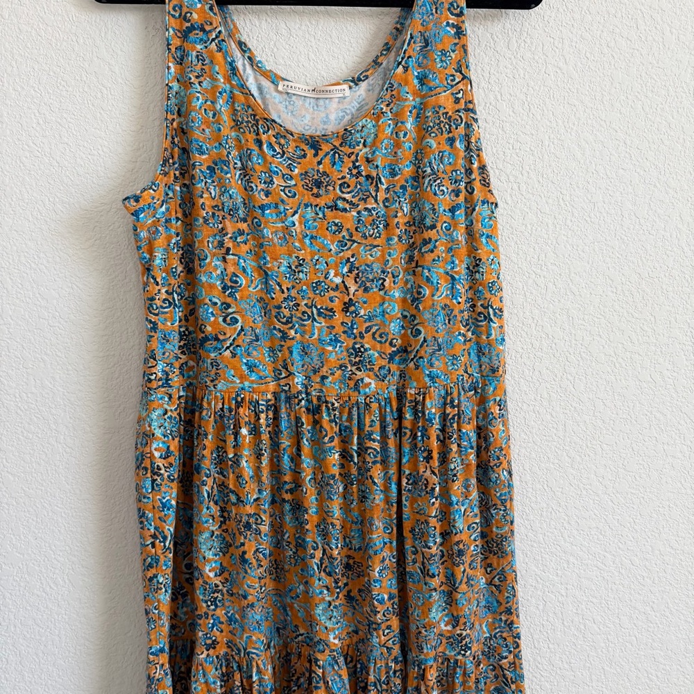 Peruvian Connection Amalfi Maxi Dress in Mandarin Floral, Size XL - Picture 6 of 10